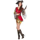 Goudkleurig sexy piraten kostuum voor dames