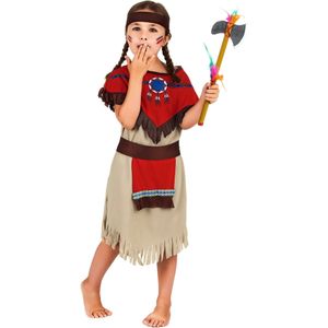 Rode en beige indiaan outfit voor meisjes