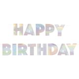 Kartonnen regenboogkleurige Happy Birthday slinger