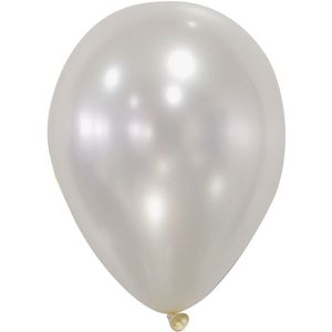 50 metallic ivoor witte ballonnen