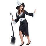 Zwart met wit heksen kostuum voor vrouwen