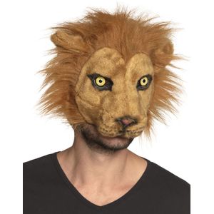 Pluche leeuw masker voor volwassenen