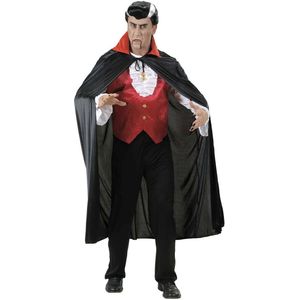 Vampier cape met rode kraag voor volwassenen