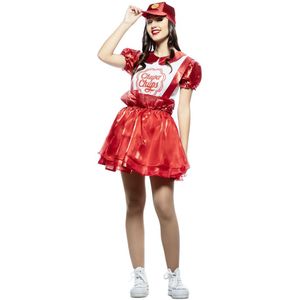 Rode Chupa Chups jurkkostuum voor vrouwen