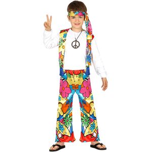 Bloemig hippie kostuum voor kinderen