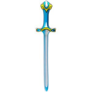 Blauw opblaasbaar zwaard 77 cm
