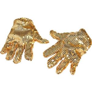 Gouden lovertjes handschoenen voor volwassenen