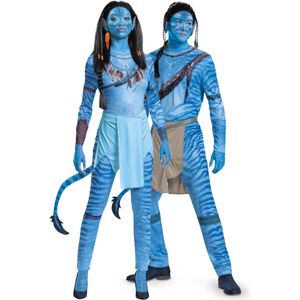 Avatar Neytiri en Sully valwassen koppel kostuum
