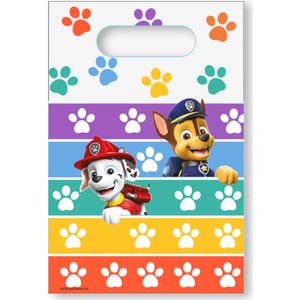 8 papieren feestzakjes PAW Patrol 6,25 x 9,25 cm