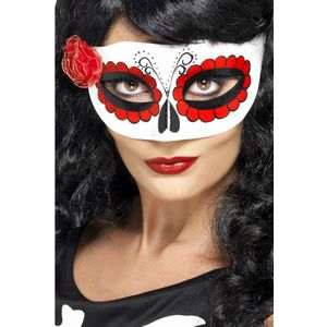 Gekleurd masker met klein roosje voor vrouwen