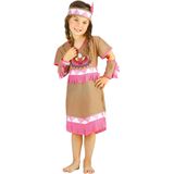 Beige en roze indianen kostuum voor meisjes