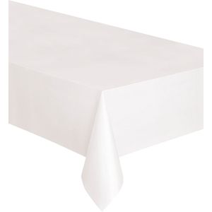 Plastic wit rechthoekig tafelkleed