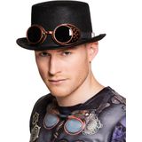 Steampunk hoed met bril voor volwassenen