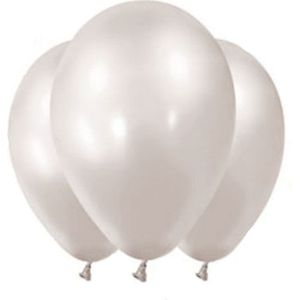 12 witte metallic ballonnen