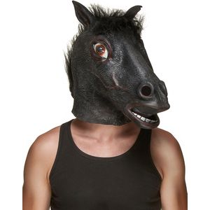 Zwarte paard masker voor volwassenen