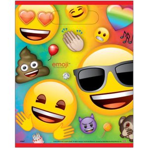 8 plastic Emoji Rainbow cadeauzakjes