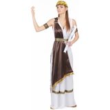 Wit en bruin Romeins kostuum voor dames