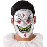 Plastic demonische clown masker voor volwassenen