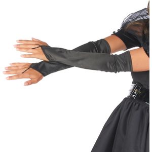 Lange vingerloze satijnachtige handschoenen voor volwassenen