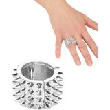 Zilverkleurige punk ring voor vrouwen