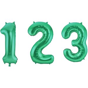 Metallic groene aluminium cijfer ballon