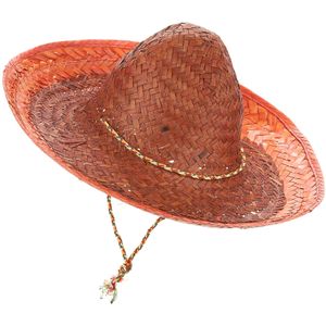 Oranje Mexicaanse sombrero voor volwassenen