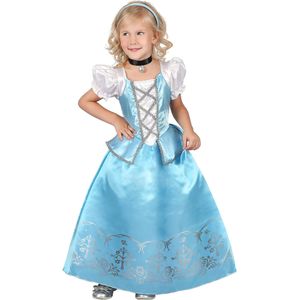 Witte en blauwe sprookjes prinses outfit voor meisjes
