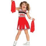 Rood en wit zombie cheerleader kostuum voor meisjes