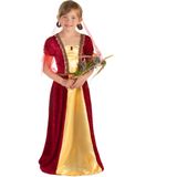 Rood middeleeuws gravin kostuum voor meisjes