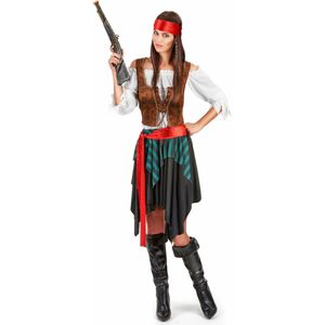 Mooie veelkleurige piraten outfit voor vrouwen