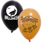 10 zwarte en oranje latex Halloween ballonnen