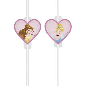 4 kartonnen Disney Dreaming Princesses rietjes met afbeelding