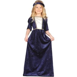 Blauw middeleuwse prinses kostuum voor meisjes