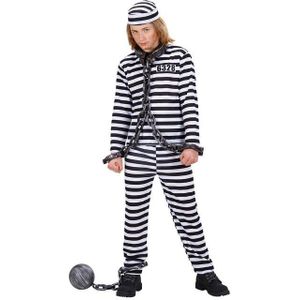 Zwart en wit gevangene kostuum voor kinderen