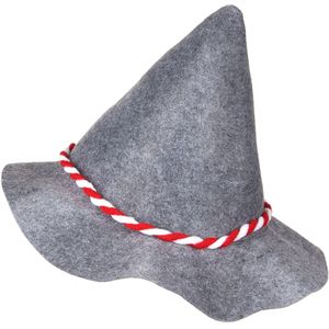 Grijze Beierse hoed met touwtje voor volwassenen