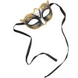 Goudkleurig Venetiaans glitter masker voor volwassenen