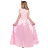 Lange satijn roze prinsessen jurk voor meisjes