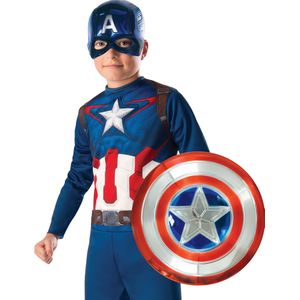 Plastic metallic Captain America schild voor kinderen