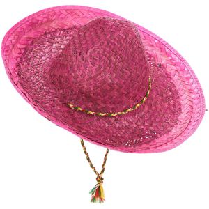 Roze Mexicaanse sombrero voor volwassenen