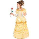 Geel satijnachtig prinses kostuum voor meisjes