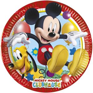 8 kleine kartonnen Mickey Mouse borden
