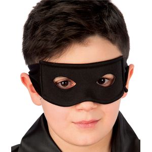 Zwart ridder masker van stof voor kinderen