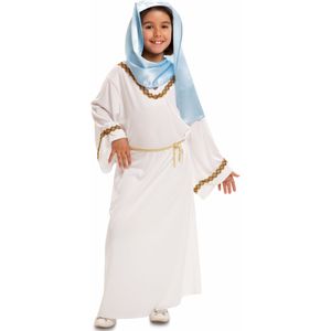 Wit en blauw Maria kostuum voor meisjes