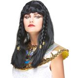 Lange zwarte Cleopatra pruik voor vrouwen