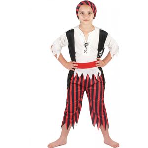 Zwart en rood piraten kostuum voor jongens