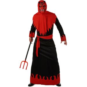 Zwart met rood duivel kostuum voor heren