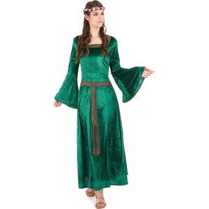 Groen middeleeuws kostuum voor dames