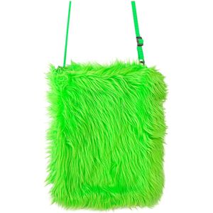 Neon groene pluche tas