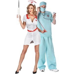 Emergency Sexy Verpleegster en Doktor Koppelkostuum