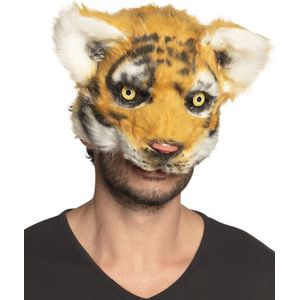 Pluche tijger masker voor volwassenen